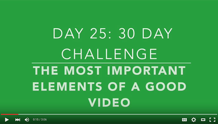 Day 25: The Two Most Important Elements to Great Marketing Videos Day 25: The Two Most Important Elements to Great Marketing Videos